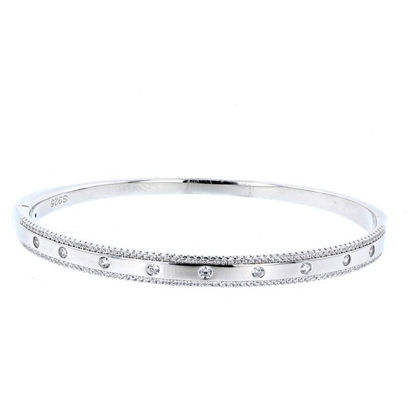 Jewelry - Sterling Silver & Cubic Zircon Bangle
